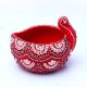 Handicraft Washable Terracotta Modern Swan Diya Tealight T-Light Holder - Red